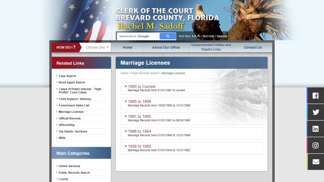 Marriage Licenses - Public Records Search - Brevard County, Florida ...